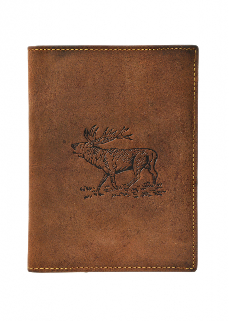 Vintage Ausweismappe brown Stag Leder